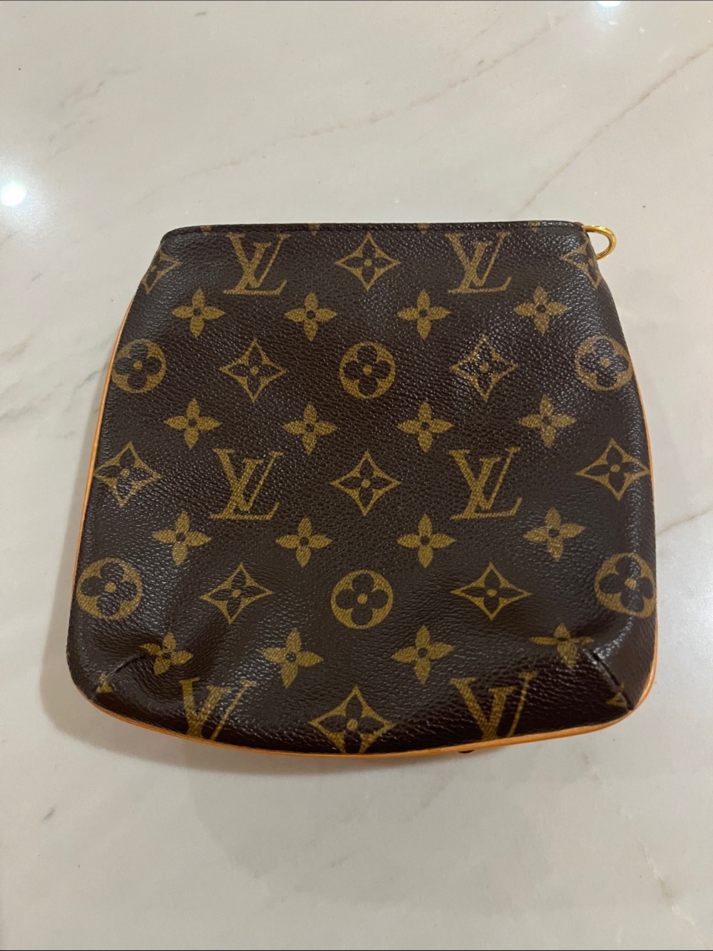 Louis Vuitton Monogram Canvas Wristlet with Tan Strap - Picture 2 of 4